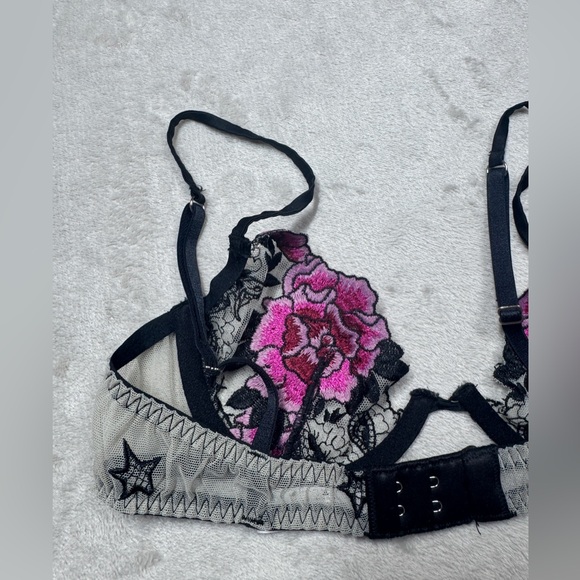 Fleur du Mal Pink and Black Lace Bra - Picture 8 of 15